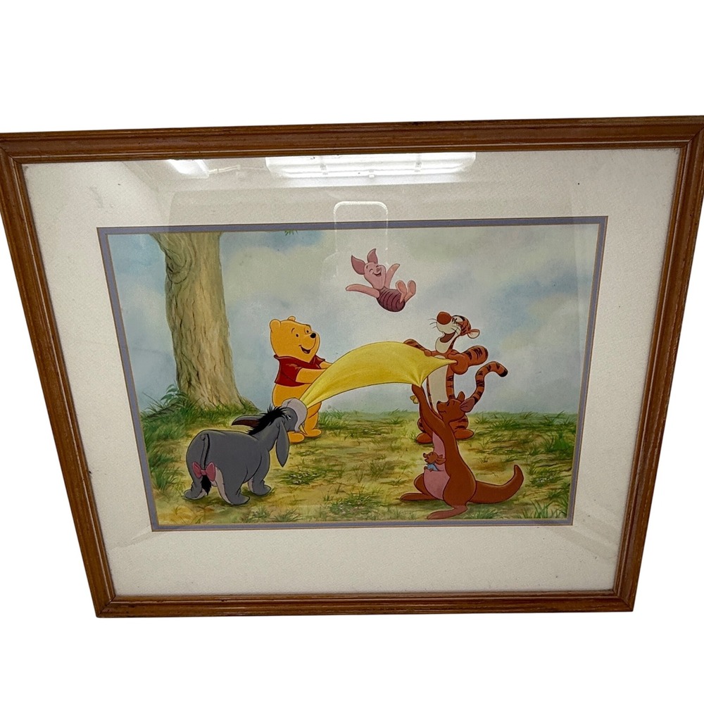 Disney Winnie the‎ Pooh set of 2 Framed Art Print 100 Acre Wood Tigger Eeyore